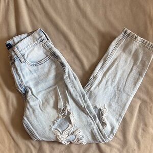 Aeropostale Light Blue Distressed Mom Jeans